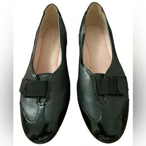 Taryn Rose Platz Traveler Black Leather Wedge Shoes